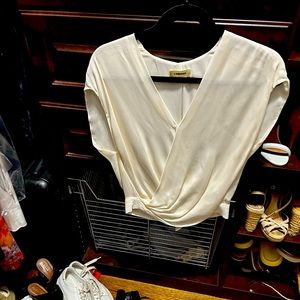 L’agence cream wrap blouse